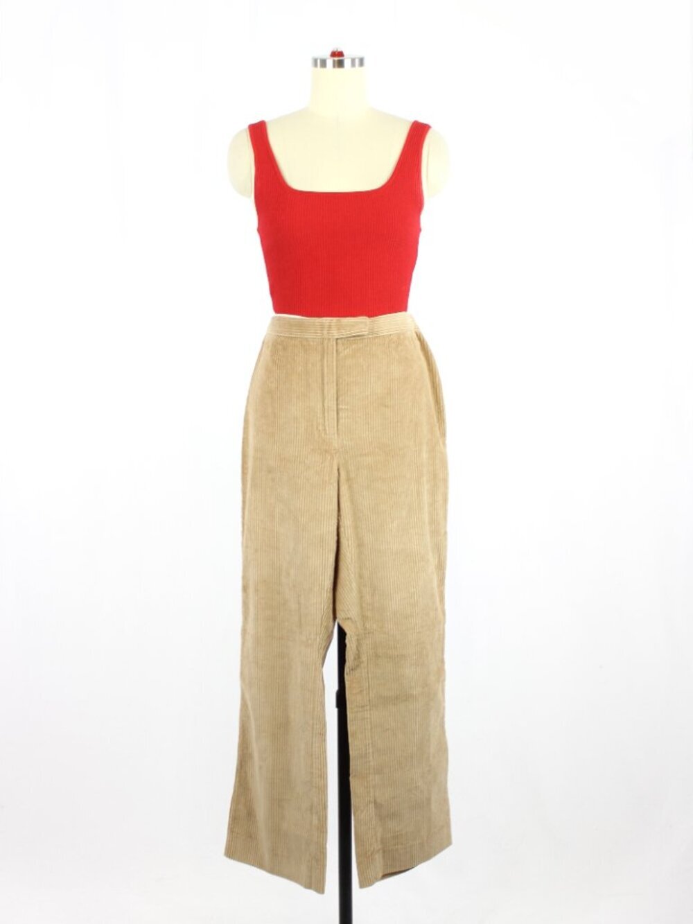 Aritzia BABATON 1-01 Albers Tan Corduroy Cropped Kick Flare Pants, Size 10